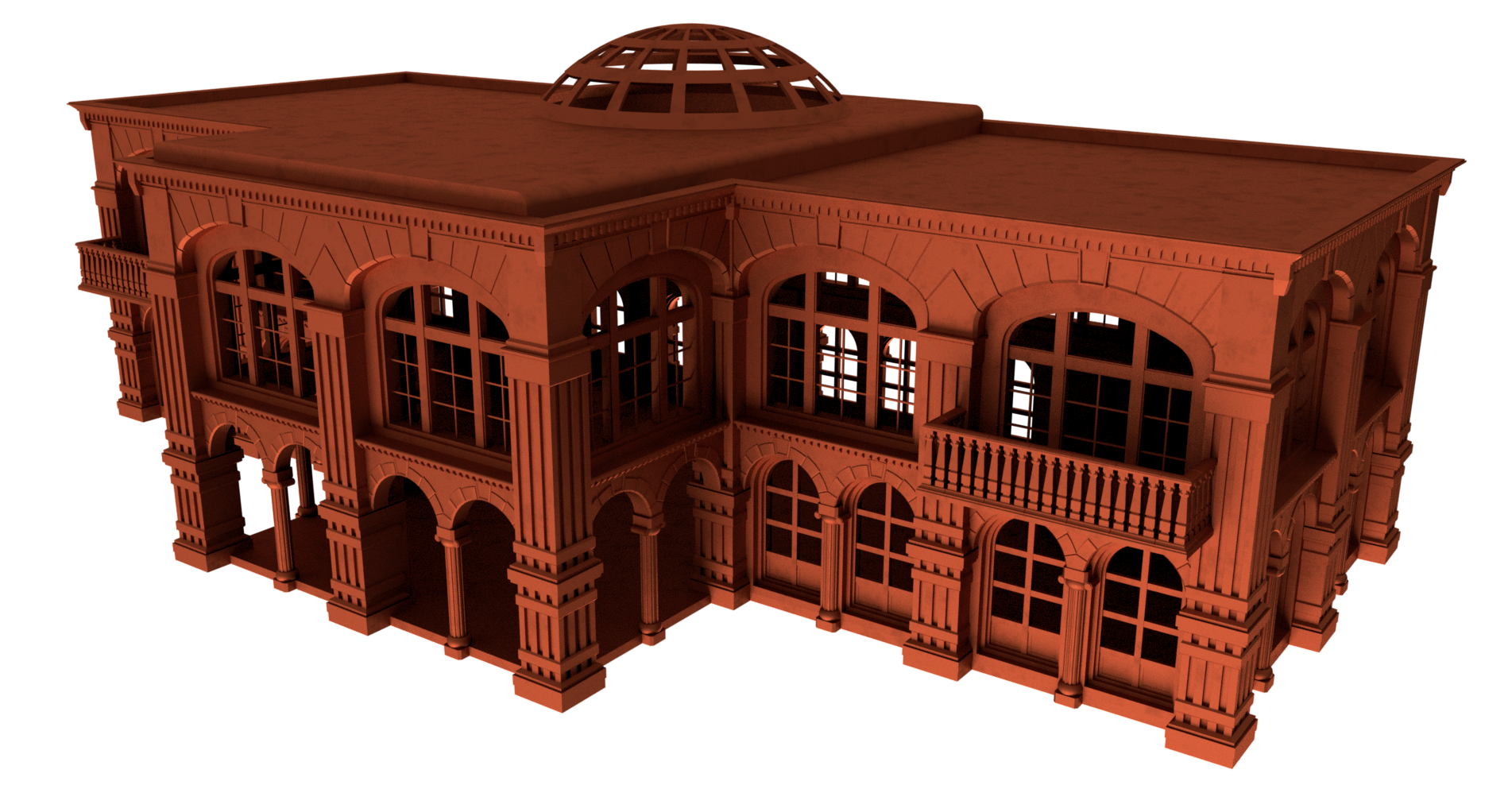 3D Model Alte Bibliothek