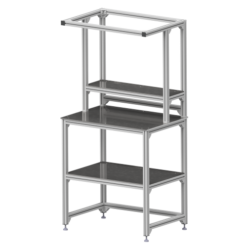 Standard Arbeitstisch mit Überbau 2 und Ablagen - konfigurierbar